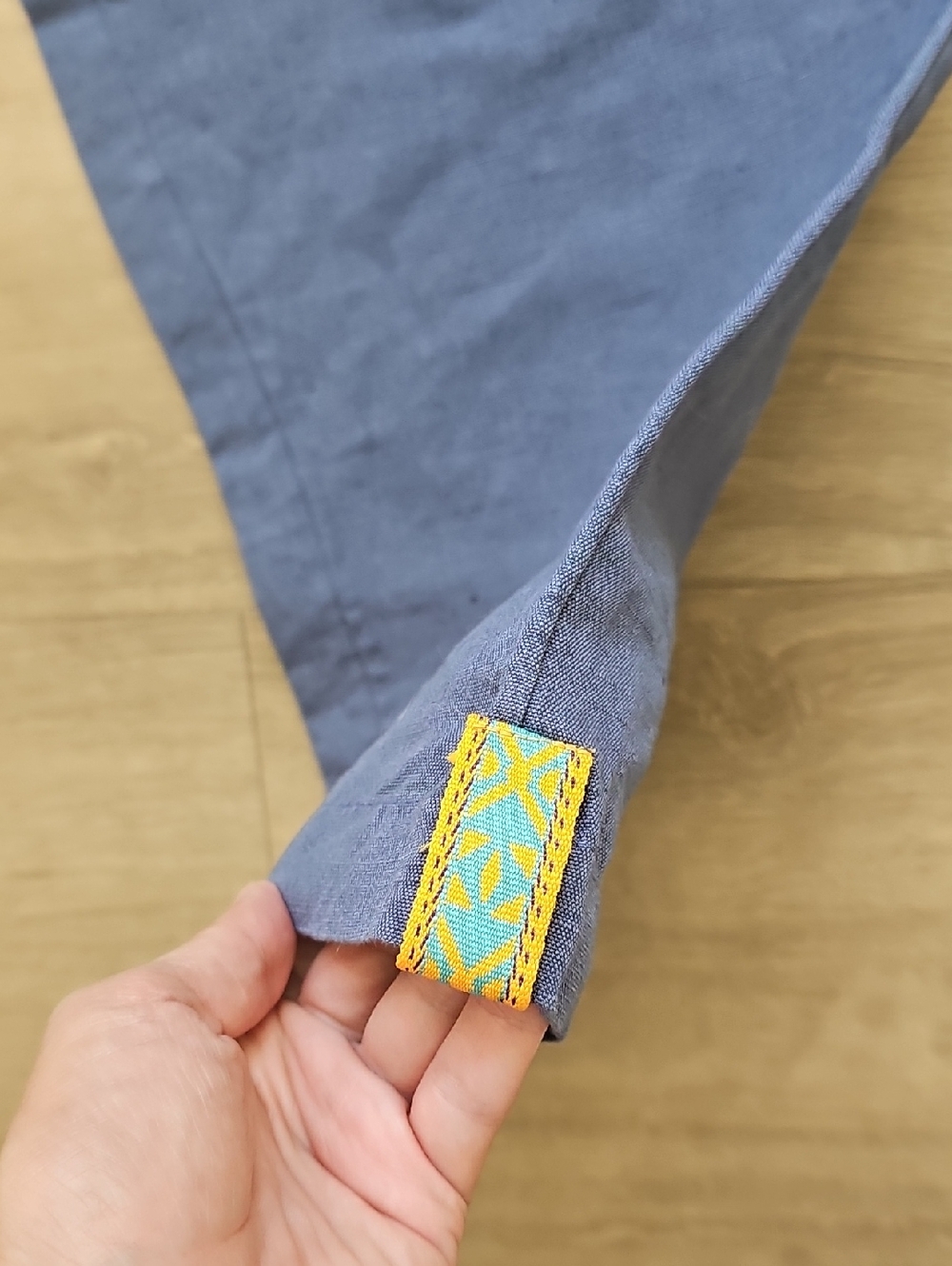 BackcountryTextured Cotton Linen Pull On Pant - Women's Small Petite Blue - Picture 4 of 7